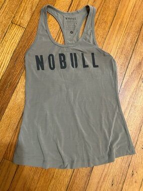NOBULL Olive Green Racerback Training Tank with Black Logo